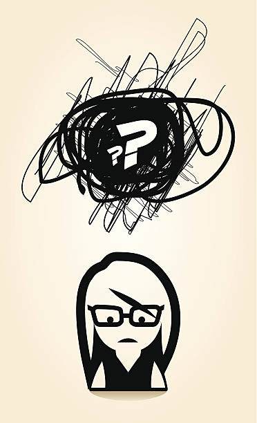 Confused Girl vector art illustration