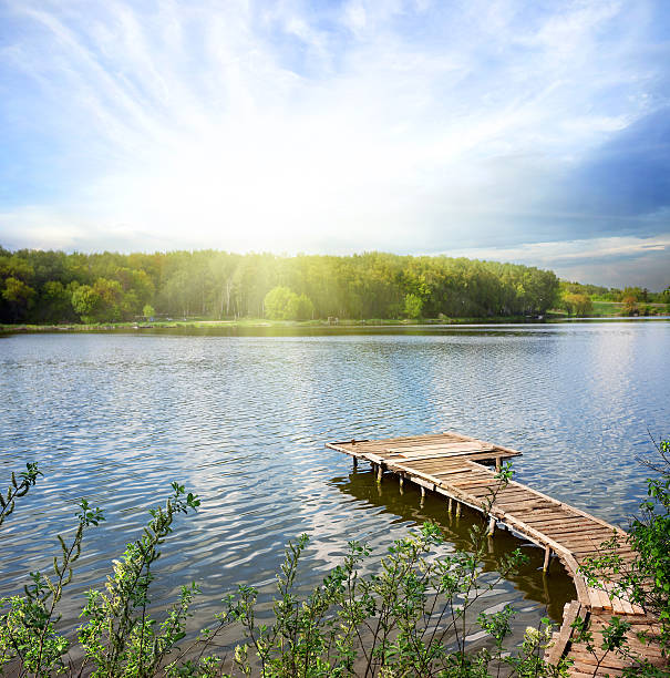 istock Wooden pier on the lake 484038162