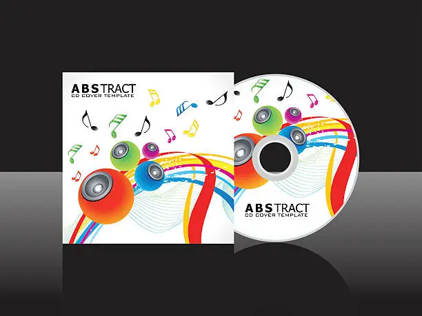 Vector illustration of abstract artistic musical cd cover template