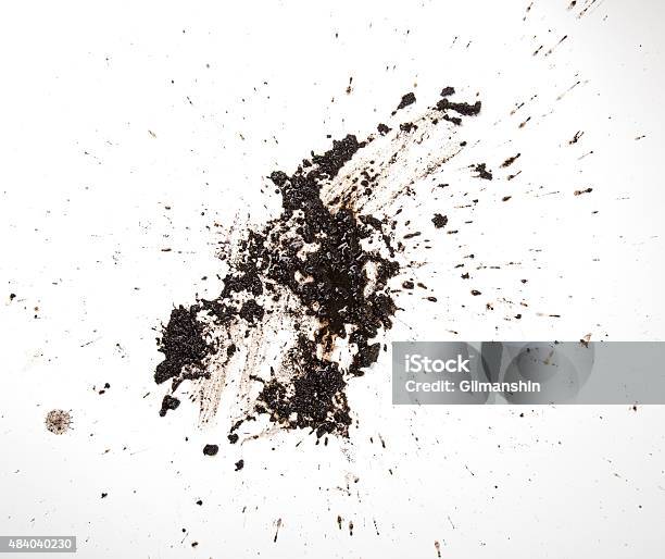 Texture Land In White Background Stock Photo - Download Image Now - Mud, Splattered, White Background