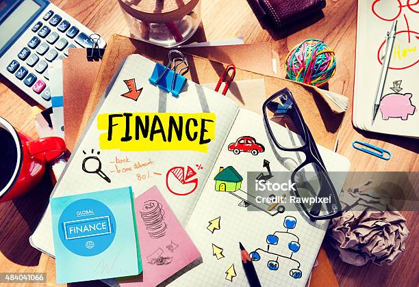 Finance Accounting Adhesive Note Banking Budget Business Concept Stock Photo - Download Image Now