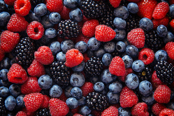 istock Healthy mixed fruit and ingredients from top view 484041284