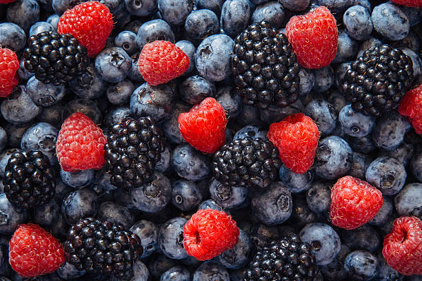 istock Healthy mixed fruit and ingredients from top view 484041290