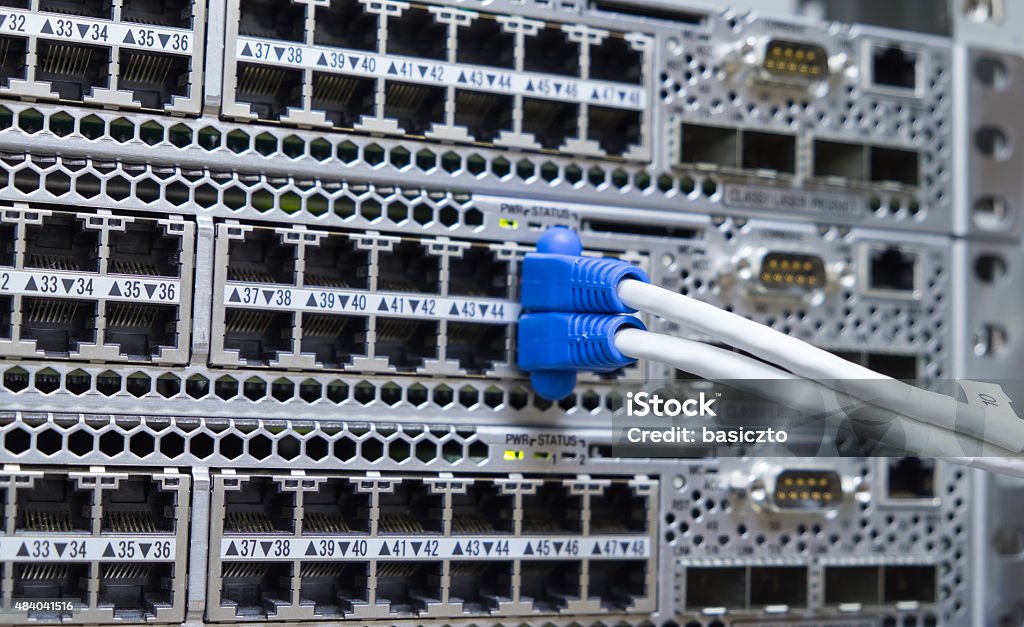 Utp Cable Switch Hub Router Lan Utp Cable Plug In Network Switch Stock Photo - Download Image Now ...