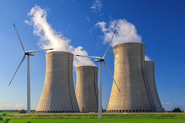 istock Nuclear power plant Dukovany with wind turbines 484041606