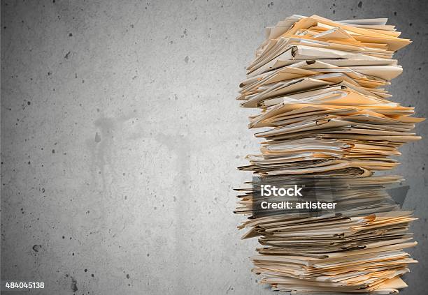 Document Stock Photo - Download Image Now - File Folder, Stack, Messy