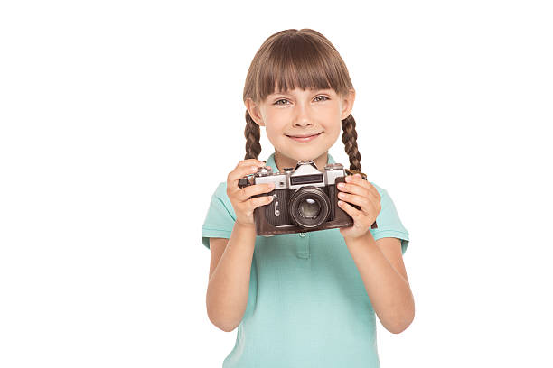 istock Little girl with two braids isolated on white 484048210
