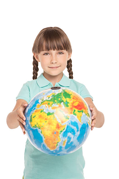 istock Little girl with two braids isolated on white 484054864