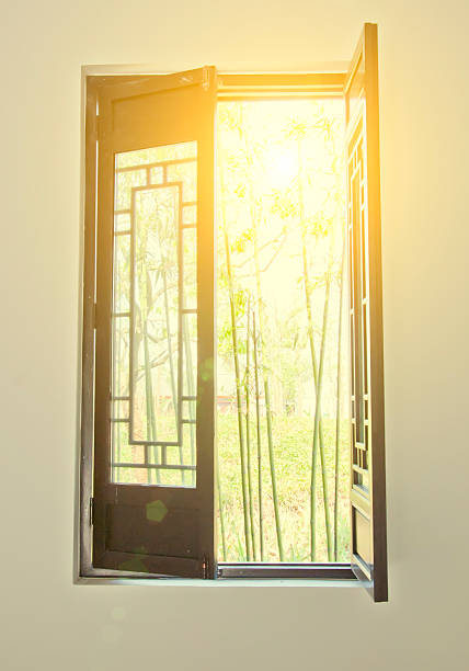 istock Chinese carved wooden window open 484056160