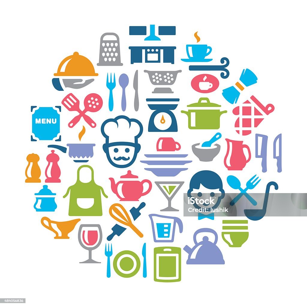Cooking Simple Collage Kitchen And Cooking Collage Stock Illustration - Download Image Now ...