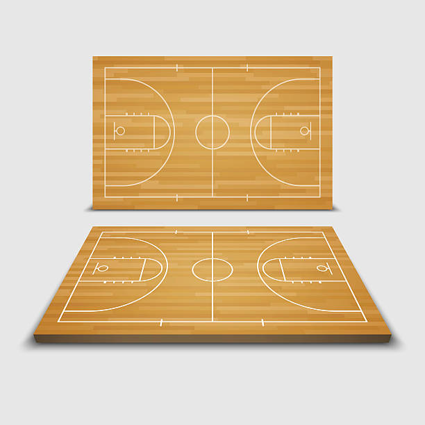 illustrations, cliparts, dessins animés et icônes de field.vector vecteur de basket-ball - center