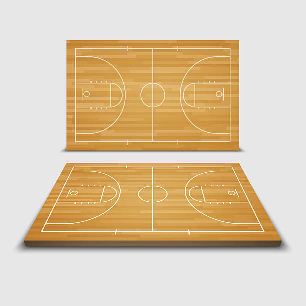 vector basketball field.vector - court line ilustrasi stok