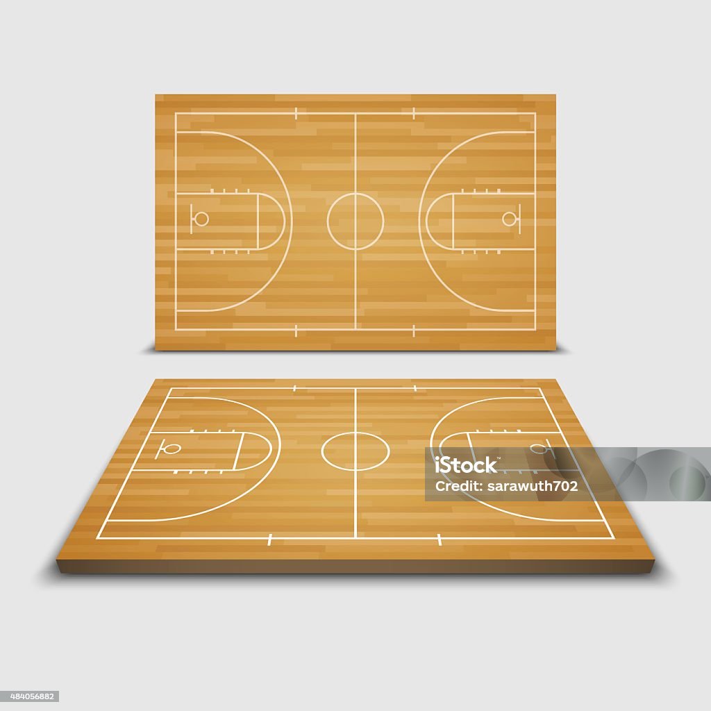 Vector Basketball Field.vector - 免版稅籃球 - 團體運動圖庫向量圖形