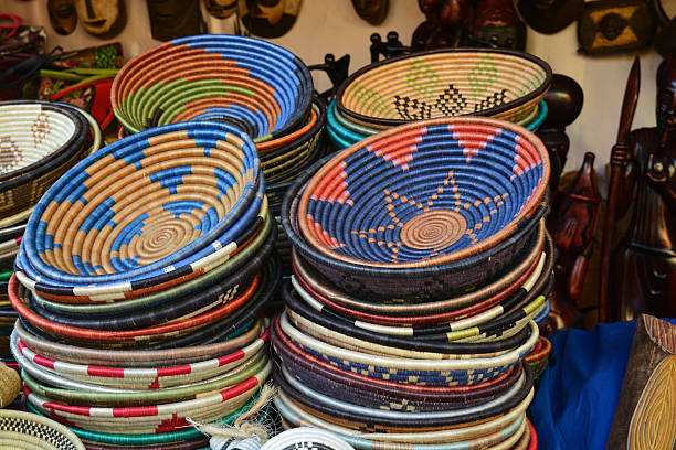 istock Old African household vessels - colorful 484057766