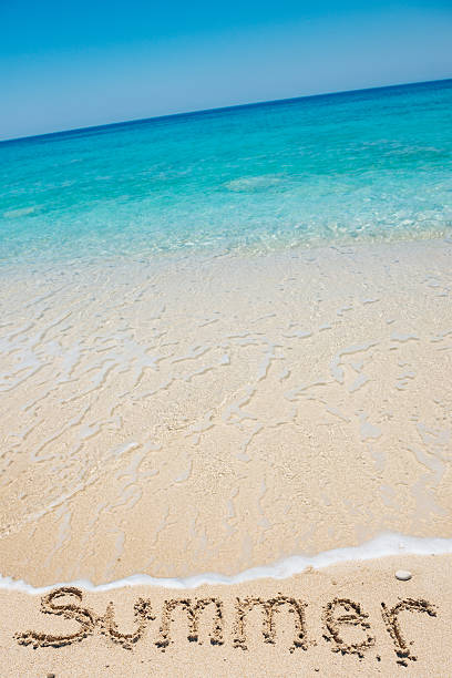 istock Summer title on sandy beach - travel and holiday concept 484062184