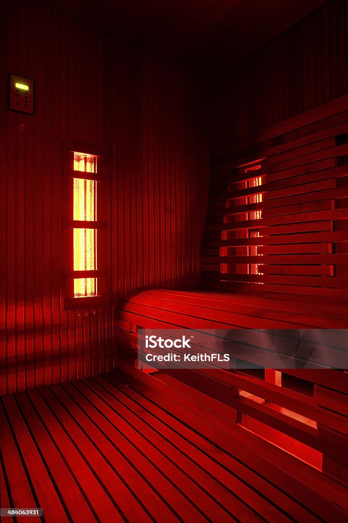 Infrared sauna cabin Infrared sauna cabin (infra)red light Sauna Stock Photo