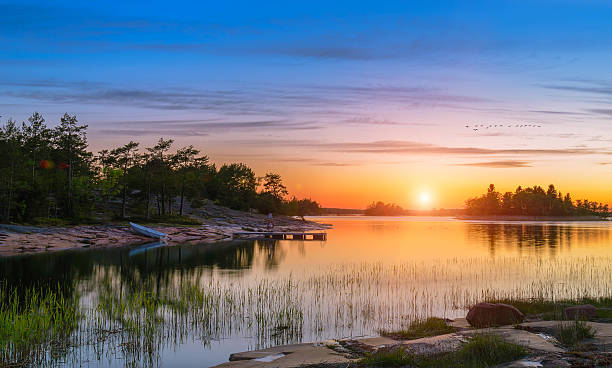 istock Boat on the Baltic Sea in a beautiful sunset. 484064306