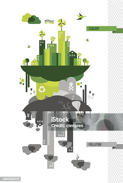 Green Environment City Concept Illustration Stock Illustration - Download Image Now - Community, Pollution, Choice