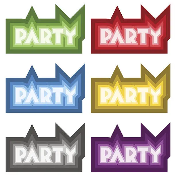 Vector illustration of Vector party signs