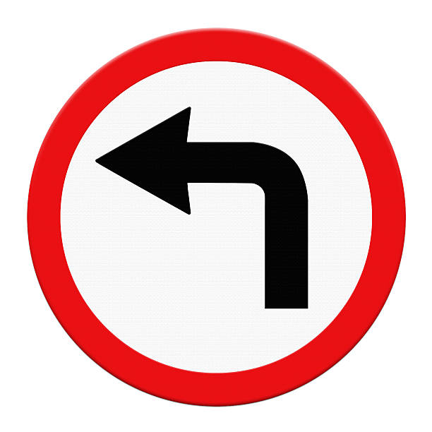 istock Turn left road sign. Part of a series. 484065315