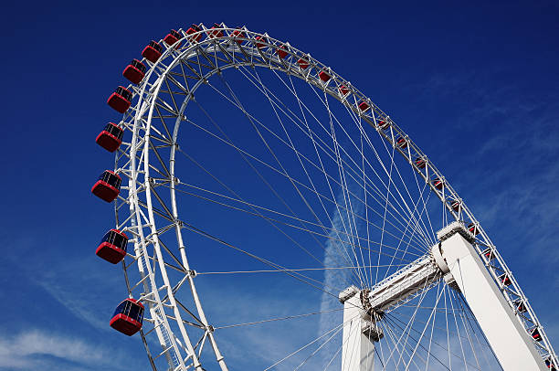 Ferris Wheel in blue sky stock photo