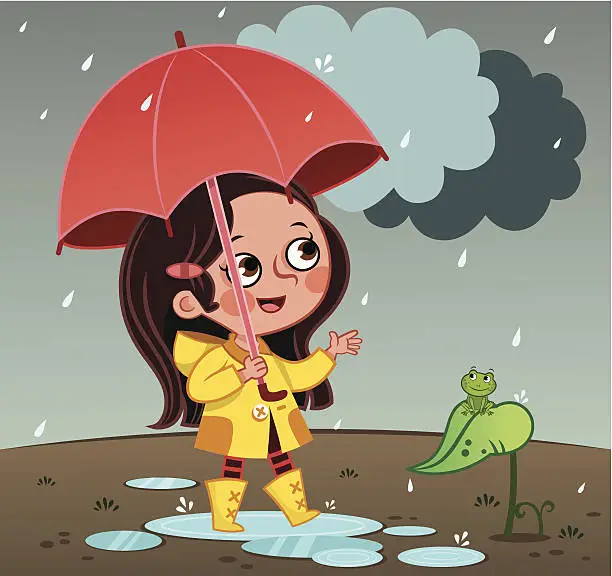 Vector illustration of Raining