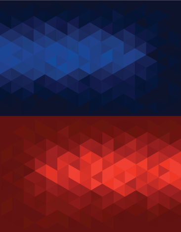 Vector triangular red and blue backgrounds.