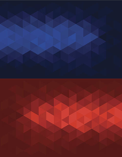 Triangular red and blue backgrounds. vector art illustration