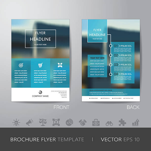 corporate blur background brochure flyer design layout template vector art illustration