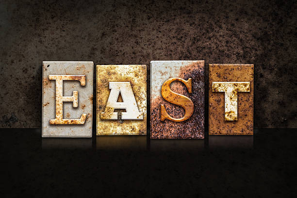 istock East Letterpress Concept on Dark Background 484068252