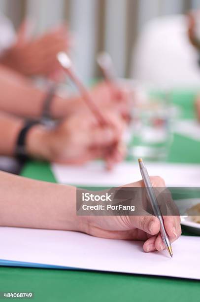 Writing A Note Stock Photo - Download Image Now - Adult, Ballpoint Pen, Business