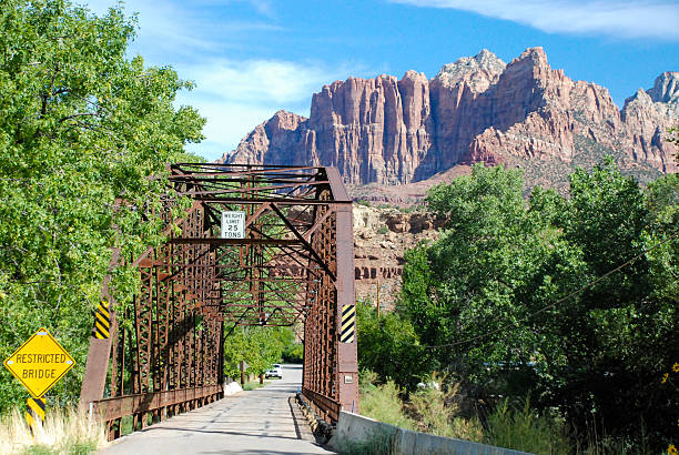 istock Historic Virgin River Bridge in Rockville Utah 484068773