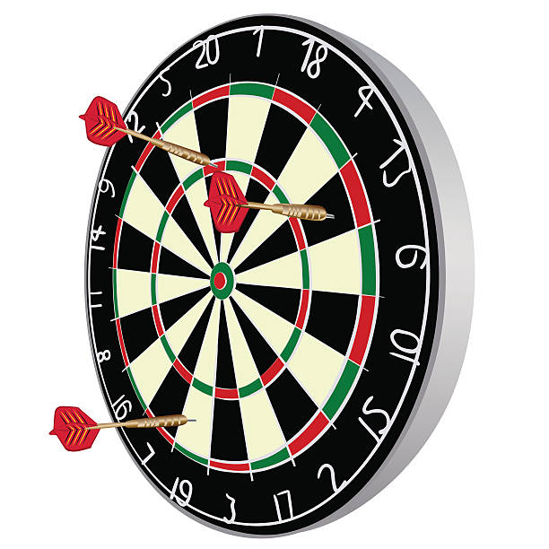 ilustraciones, imágenes clip art, dibujos animados e iconos de stock de los dardos objetivo - dartboard