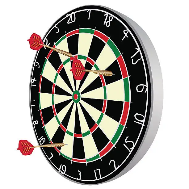 Vector illustration of Darts aim