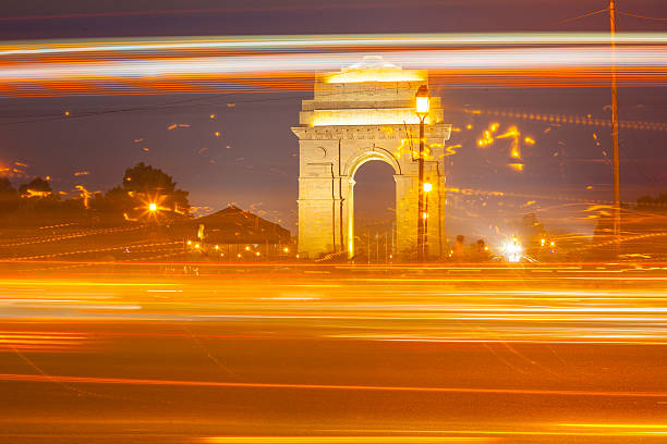 istock India Gate at night and traffic 484072718