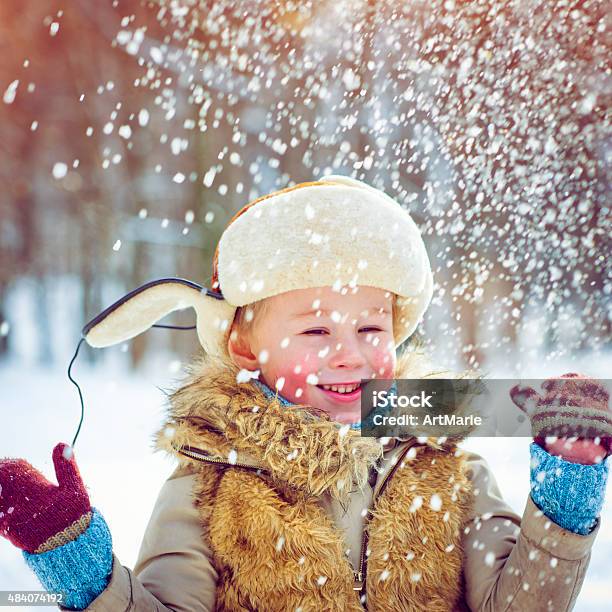 Fun In Winter Stock Photo - Download Image Now - Boys, 2015, Activity