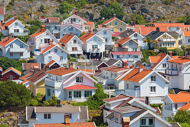istock View over the rooftops of a village in Sweden 484076344