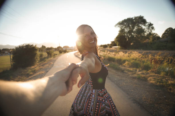 istock Woman leads man on adventure 484080086