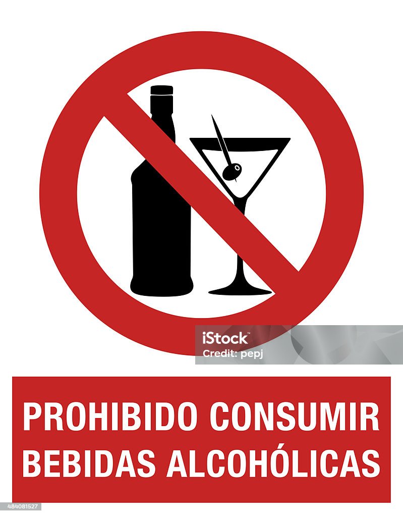 Alcohol está prohibido - Ilustración de stock de Alerta libre de derechos