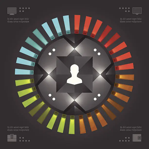 Vector illustration of Business Infographics Design Template. Vector Elements. Circle Chart Diagram Illustration