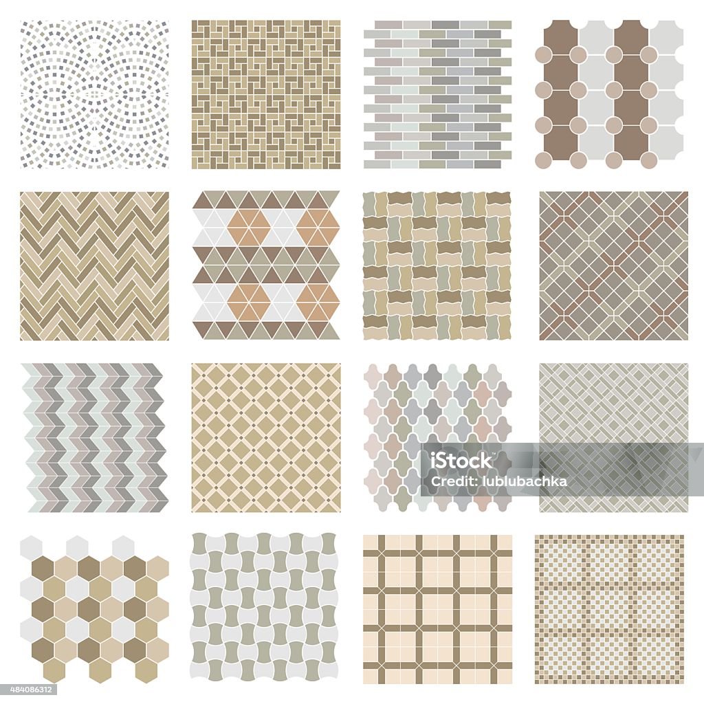 Building Patterns With Rocks Architectural And Landscape Rocks And Bricks Patterns Set Stock ...