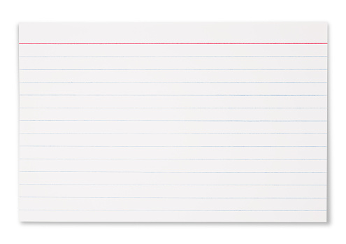 Blue Lined Index Card isolated on white (excluding the shadow)