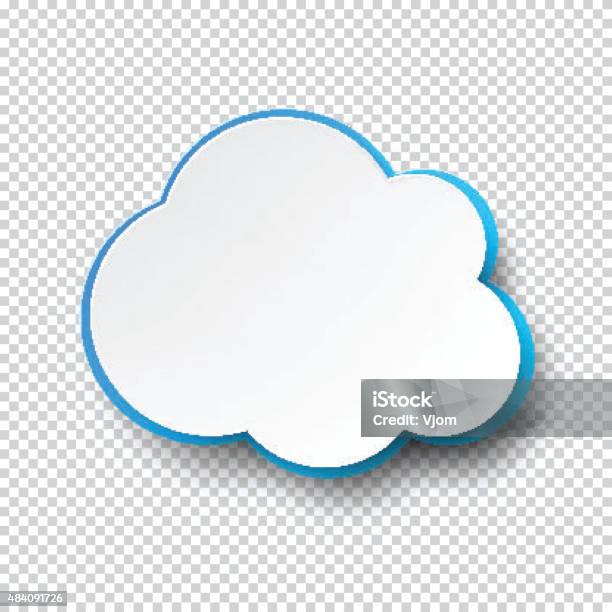 Cloud Shape Note Blank Cloud Paper Note With Shadow Stock Illustration - Download Image ...