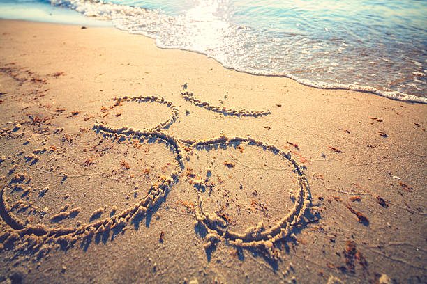 istock Om symbol in the sand by the ocean 484096080