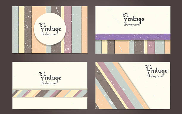 Vintage Background Set vector art illustration