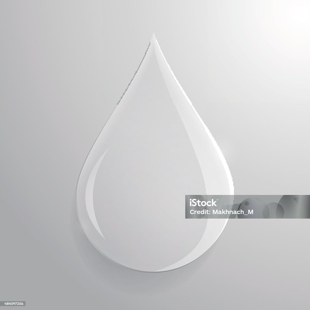 Gray Drop Vector Glass Transparent Drop Over Grey Background Stock Illustration ...