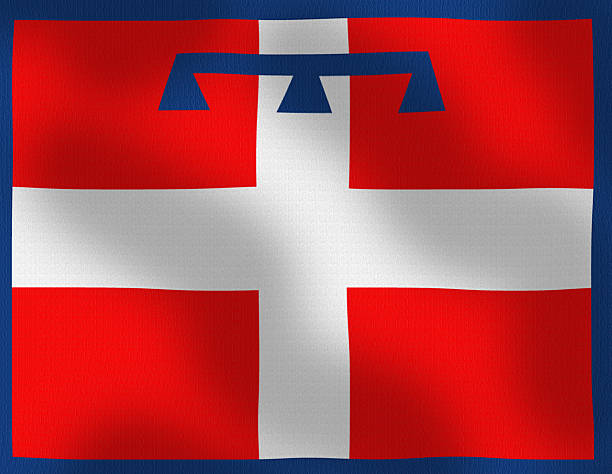Digitally created image of a waving national flag. 