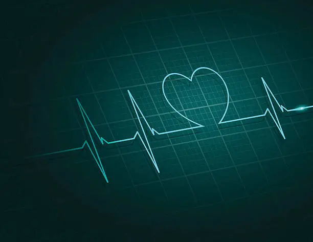 Vector illustration of Vector Illustration heart rhythm EKG