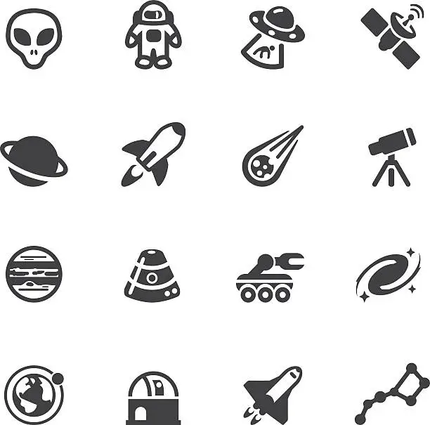 Vector illustration of Space Silhouette icons