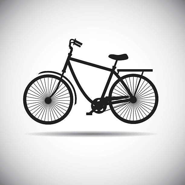 das fahrrad-symbol - people speed mode of transport black and white stock-grafiken, -clipart, -cartoons und -symbole